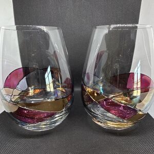 Cornet B Elegant Decorative Multicolor Wine Glasses Two-Piece Set
